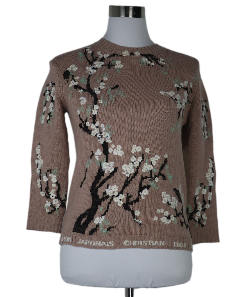 Christian Dior Mauve Floral Cashmere Sweater 