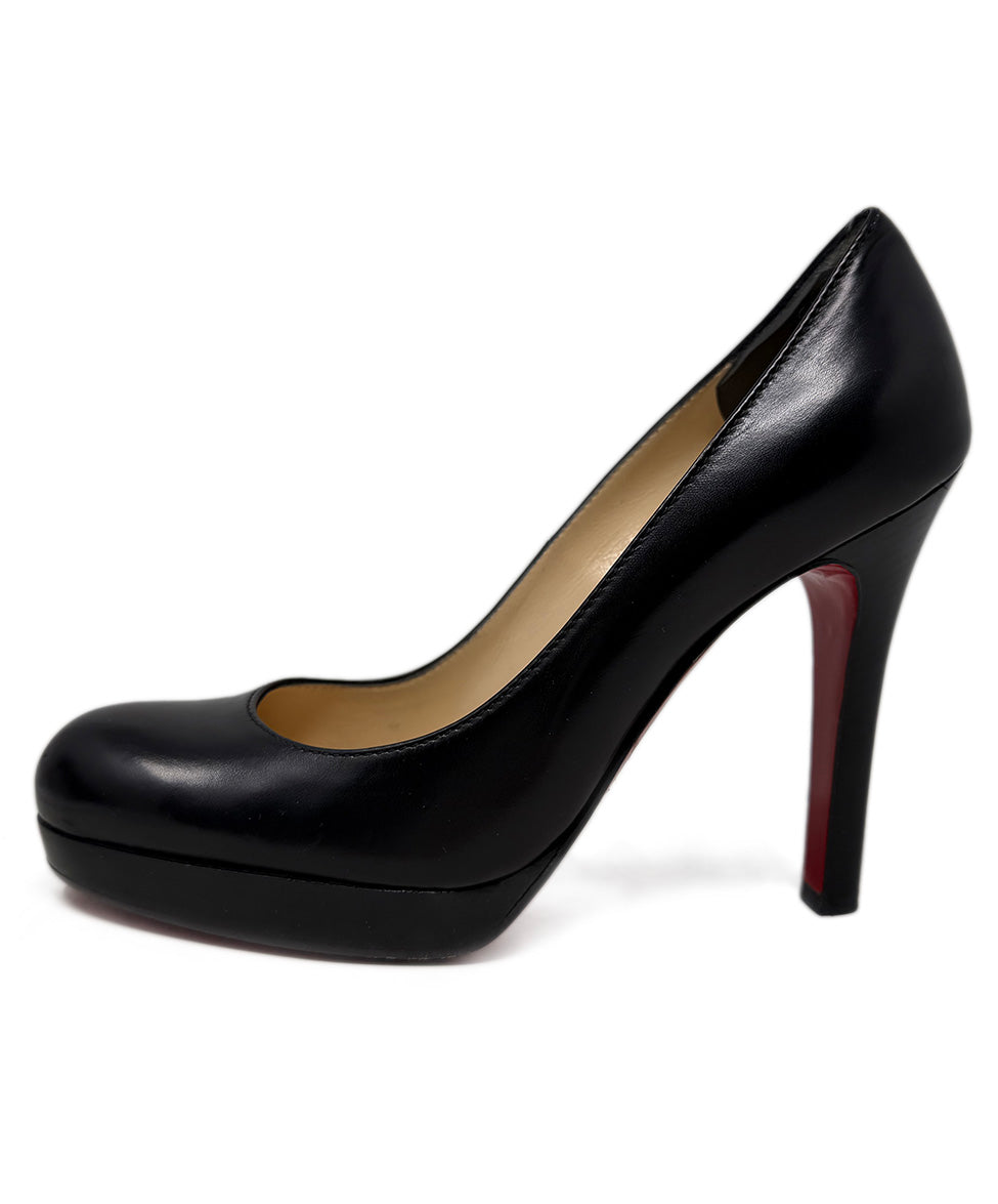 Christian Louboutin Black Leather Platform Shoes sz 7 l Michael's