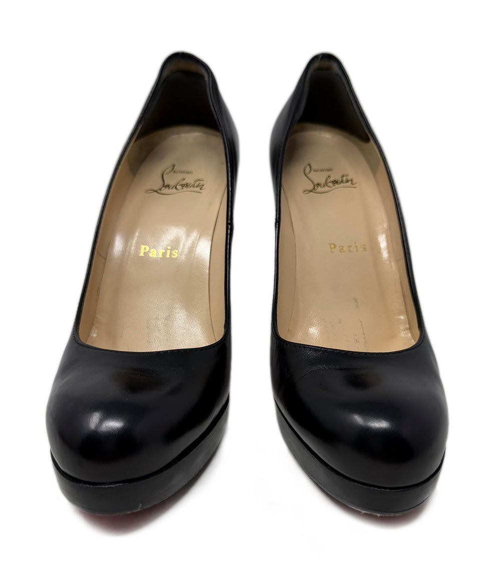 Christian Louboutin Black Leather Platform Shoes sz 7 l Michael's