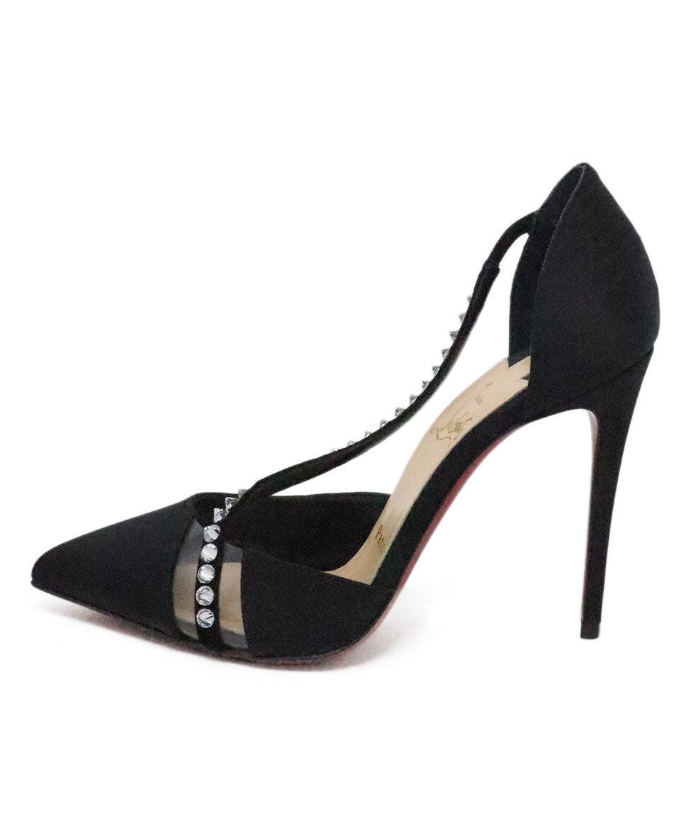 Christian Louboutin Black Satin Rhinestone Heels sz 6 – Michael's  Consignment NYC