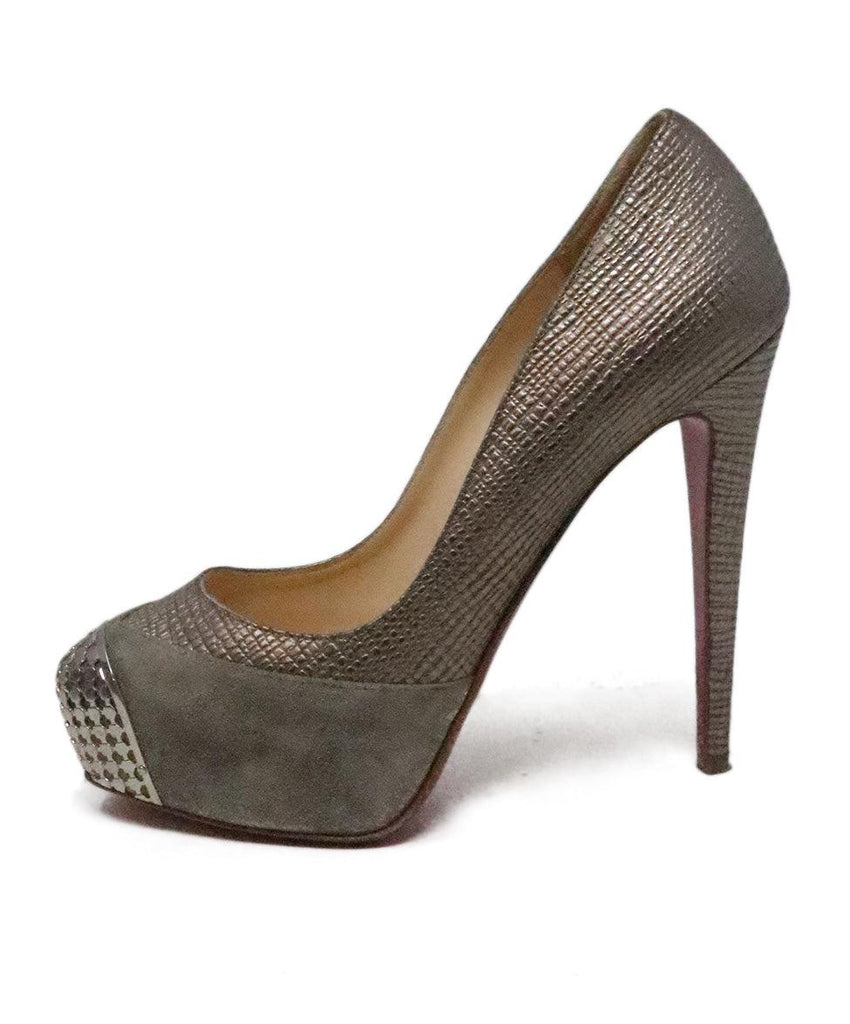 Christian Louboutin Grey Suede & Leather Heels 1