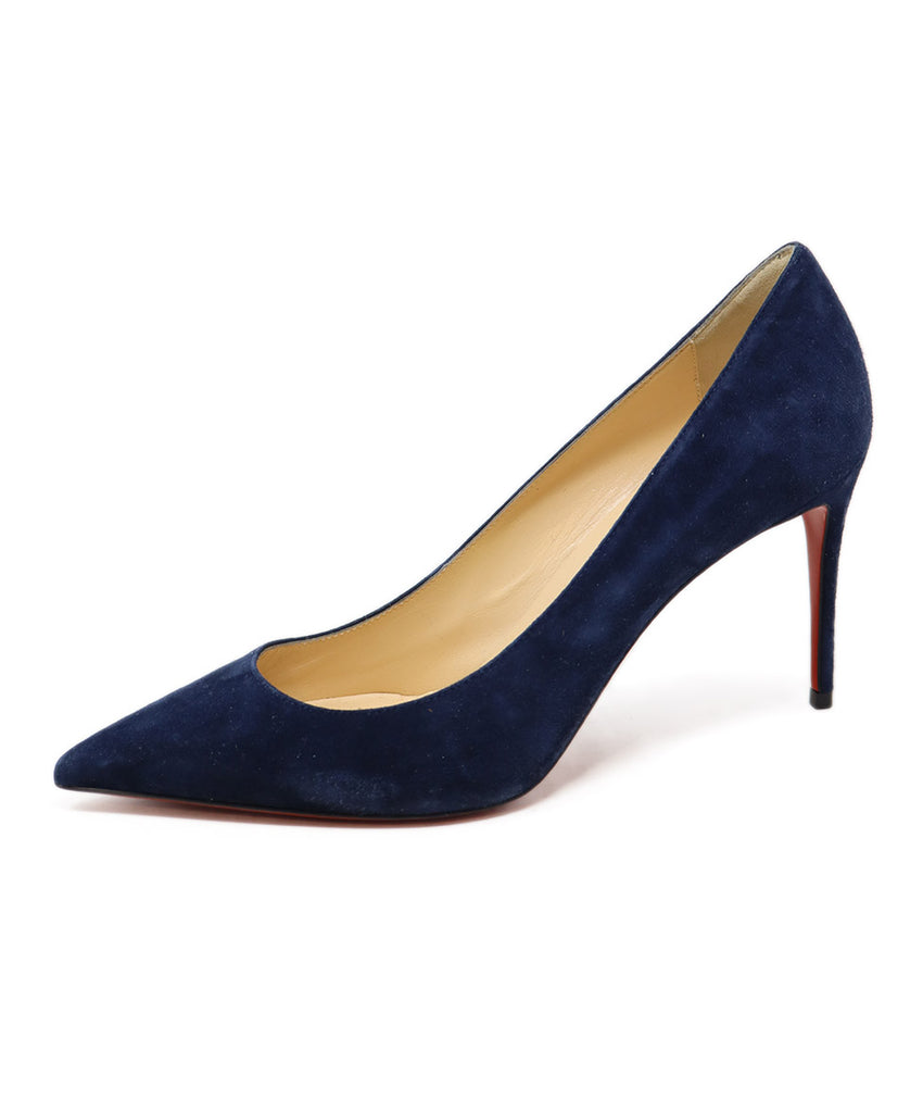 Christian Louboutin Blue Navy Suede Red Bottom Heels 1