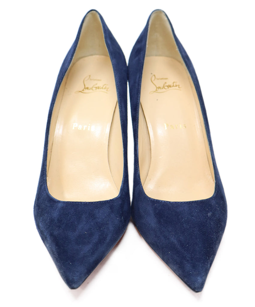 Christian Louboutin Blue Navy Suede Red Bottom Heels 3