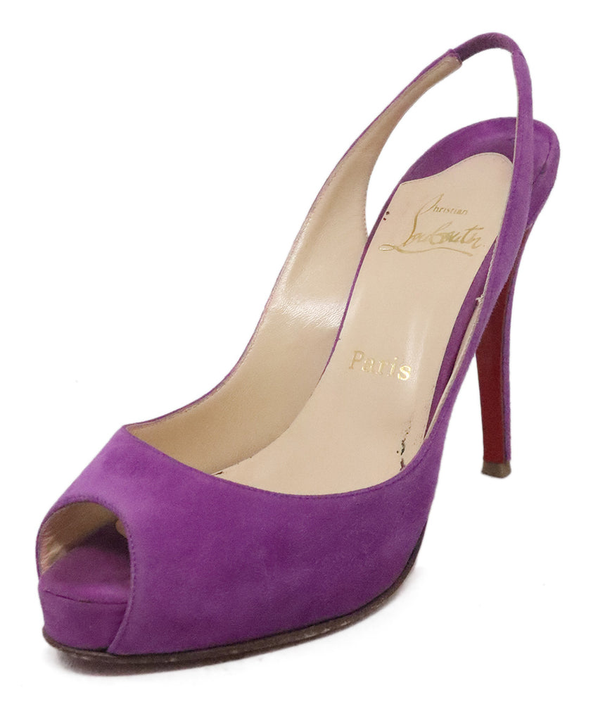 Christian Louboutin Purple Suede Slingbacks 