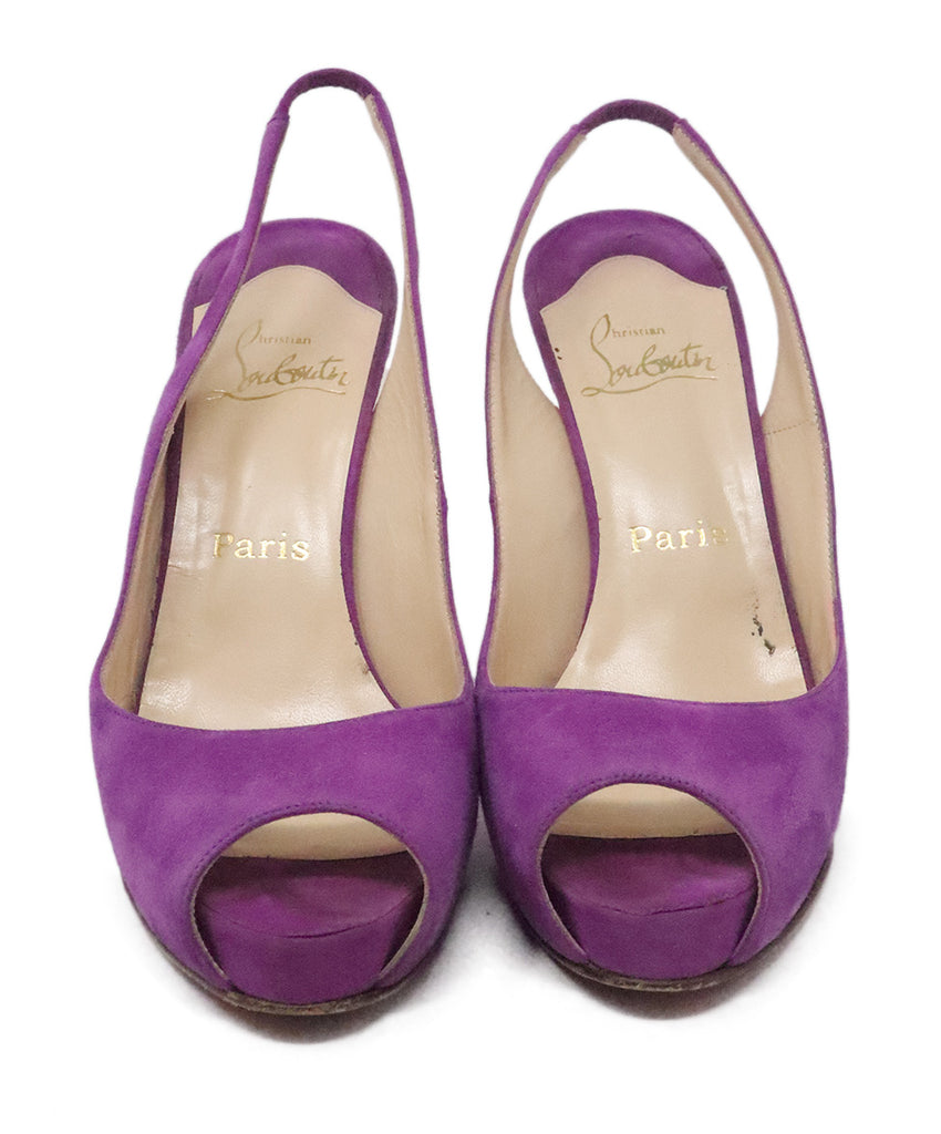 Christian Louboutin Purple Suede Slingbacks 3