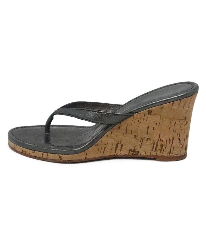 Coach Silver Metallic Cork Wedge Sandals 1