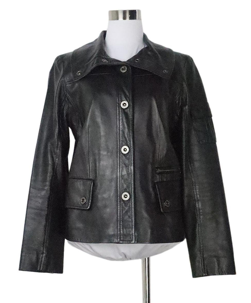 Cole Haan Black Leather Jacket 