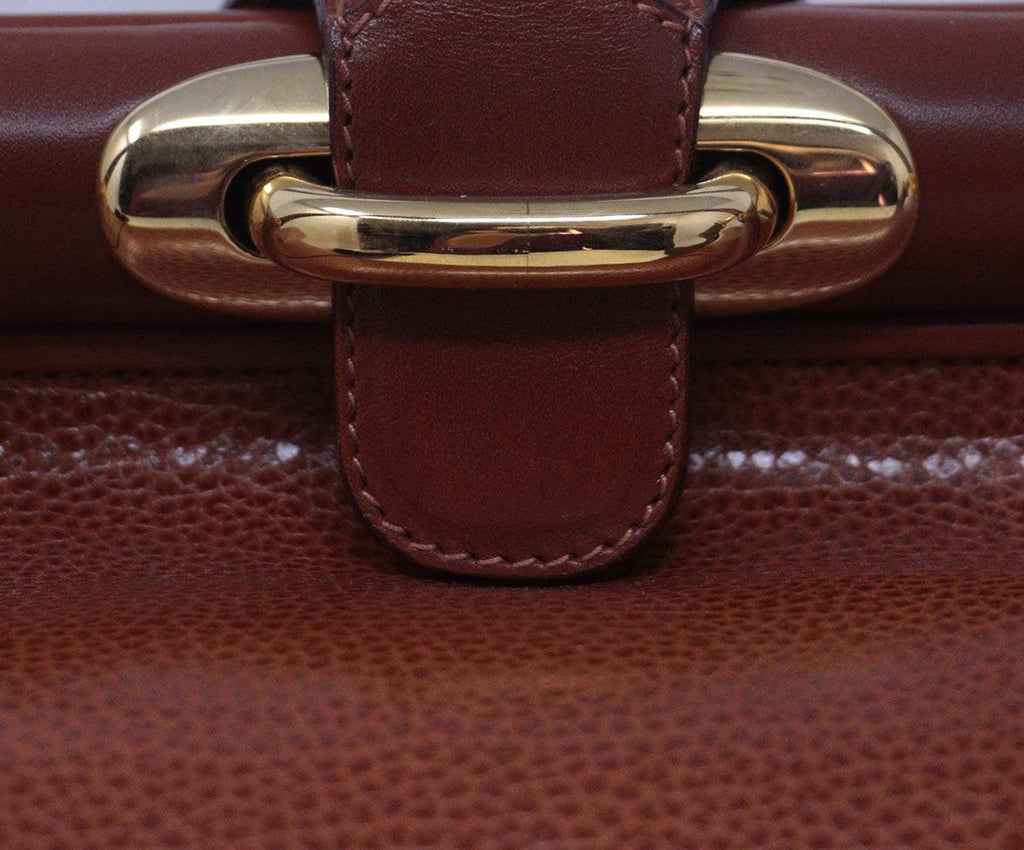 Cole Haan Vintage Cognac Leather Travel Bag 8