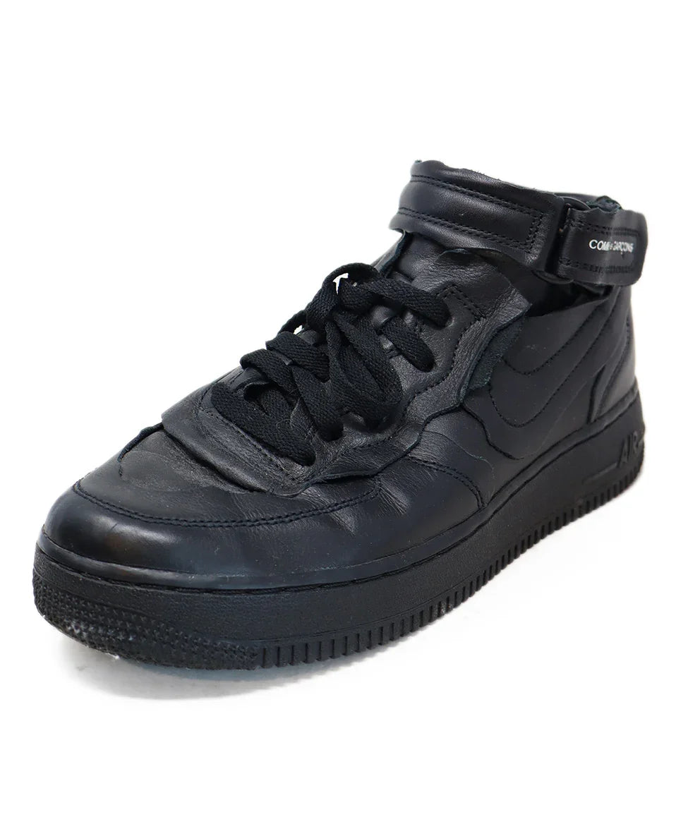 Comme Des Garcons x Nike Black Leather Sneakers sz 6.5 l Michael's