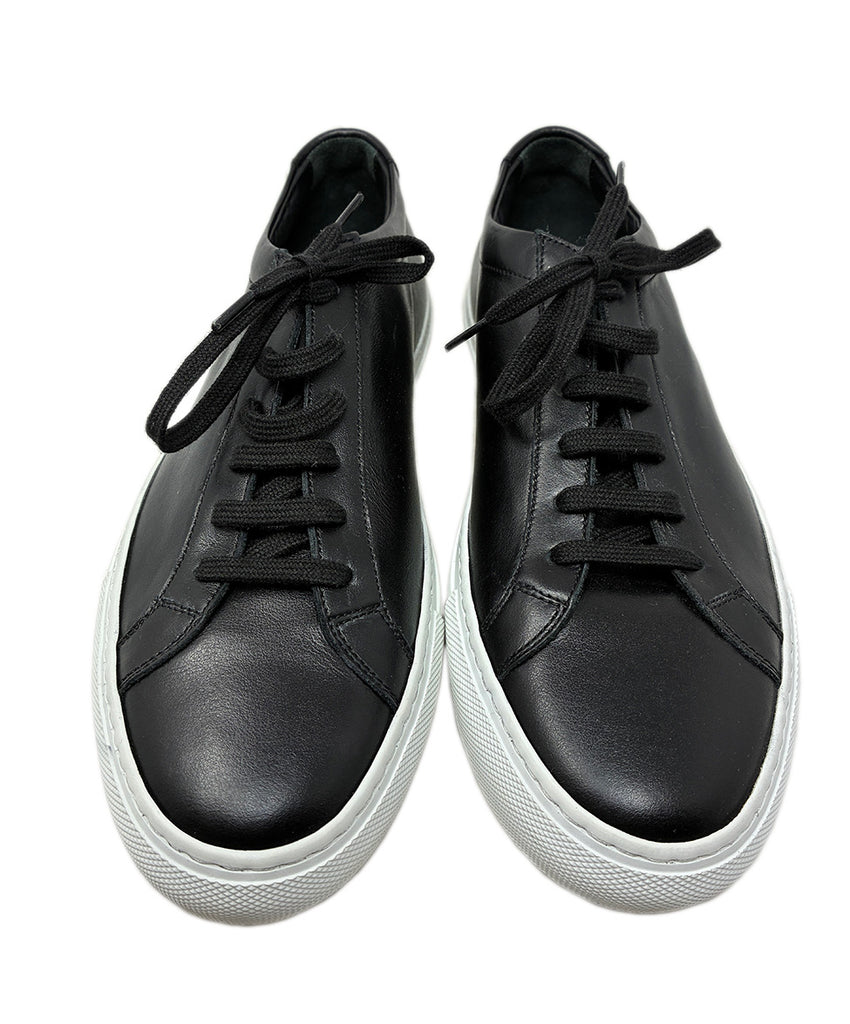 Common Projects Black Leather Sneakers W/Tags sz 10