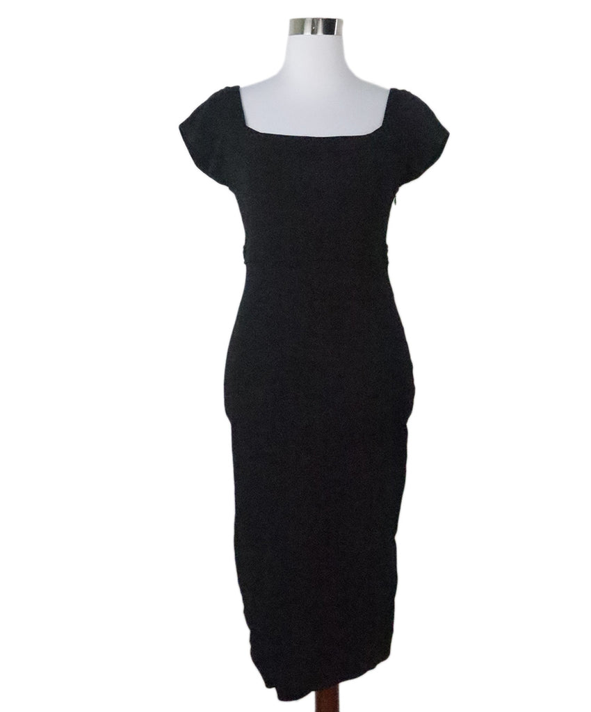 DVF Black Square Neck Dress 