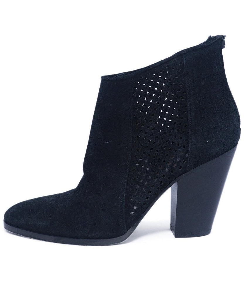 DVF Black Suede Cutout Booties 1