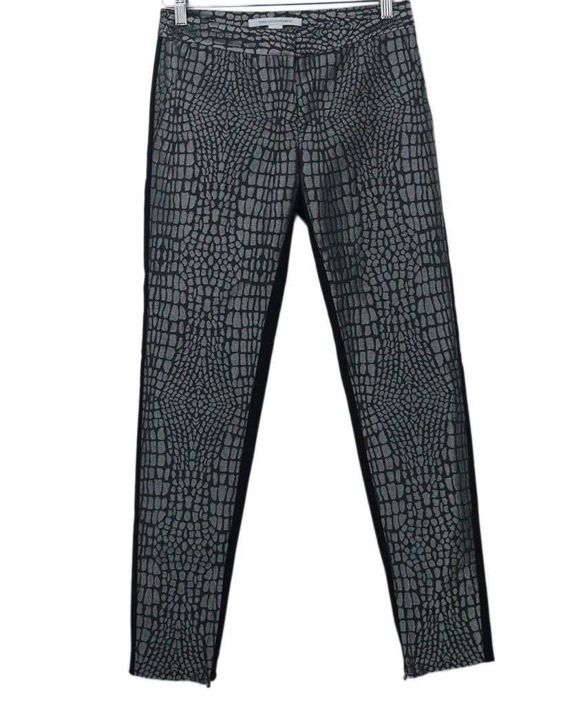 DVF Black & Silver Print Pants 