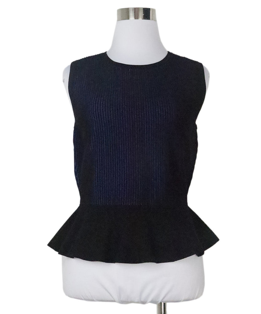 DVF Black & Blue Knit Sleeveless Top 