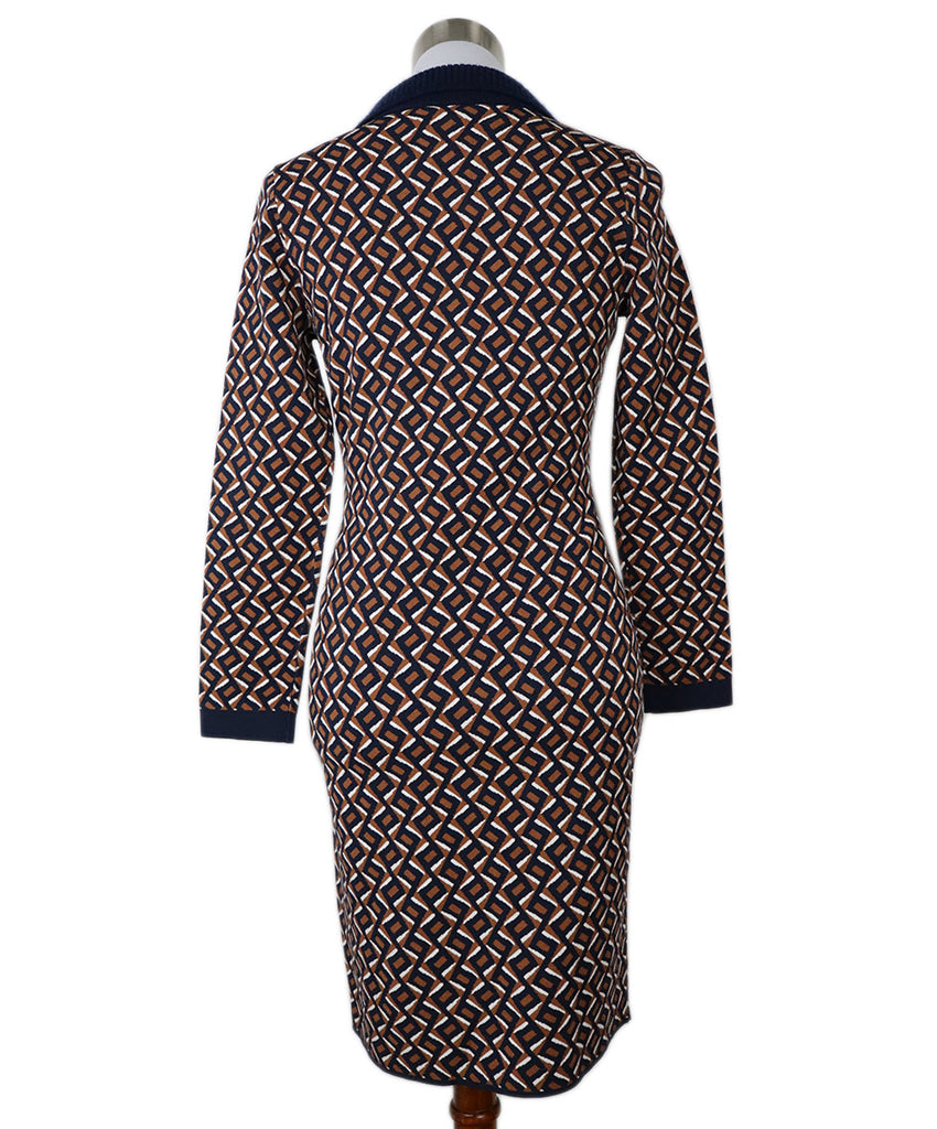 DVF Brown & Navy Print Dress 2