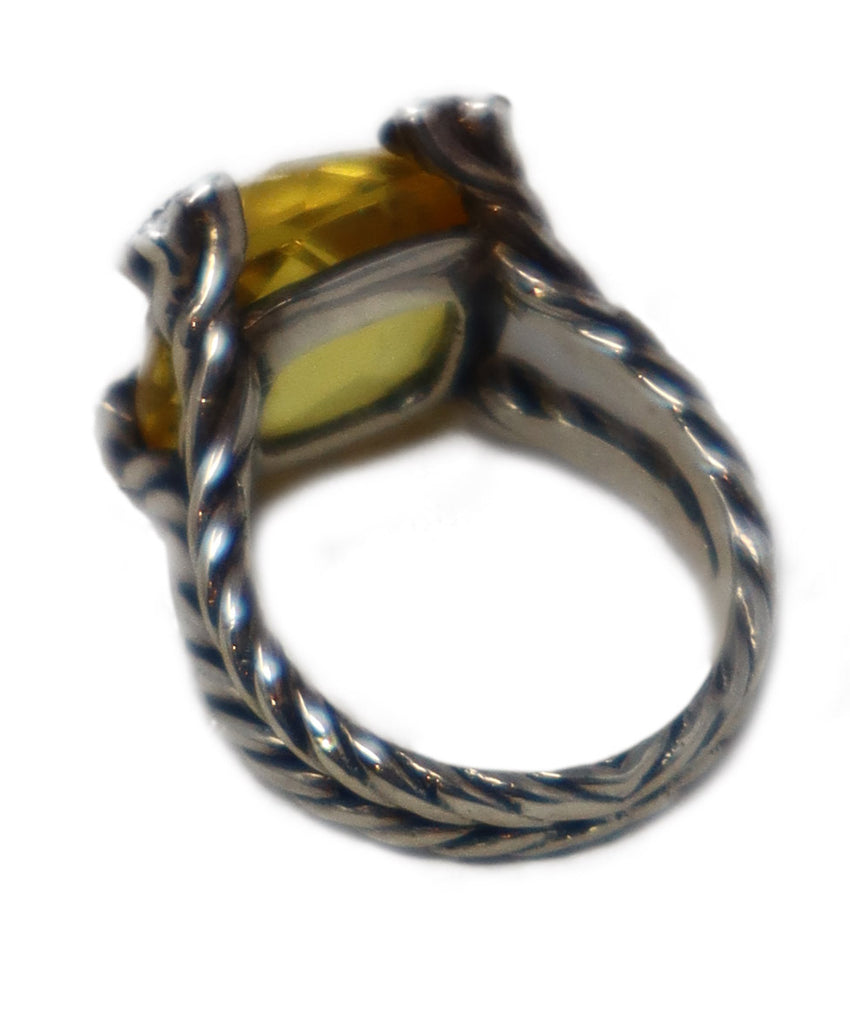 David Yurman Sterling Silver & Citrine Diamond Ring 3