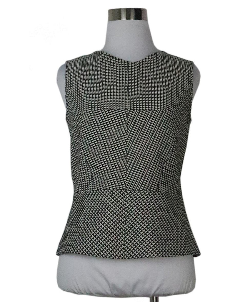 Derek Lam B&W Plaid Wool Top 