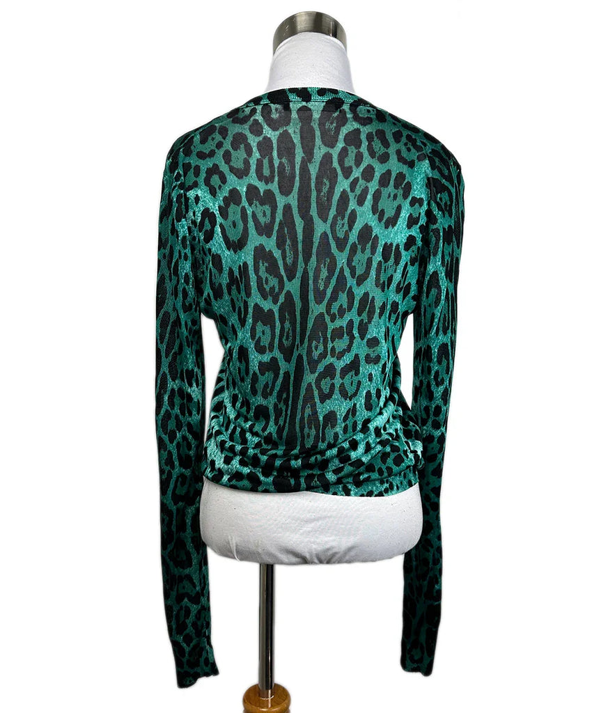 Dolce & Gabbana Green and Black Leopard Silk Sweater Sz 4 l Michael's  Luxury Consignment – Michael's Consignment NYC