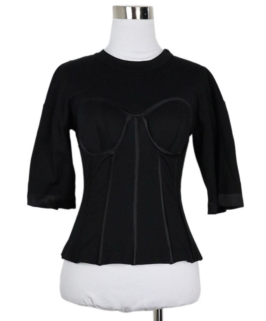 Dolce & Gabbana Black Corset Trim Top 