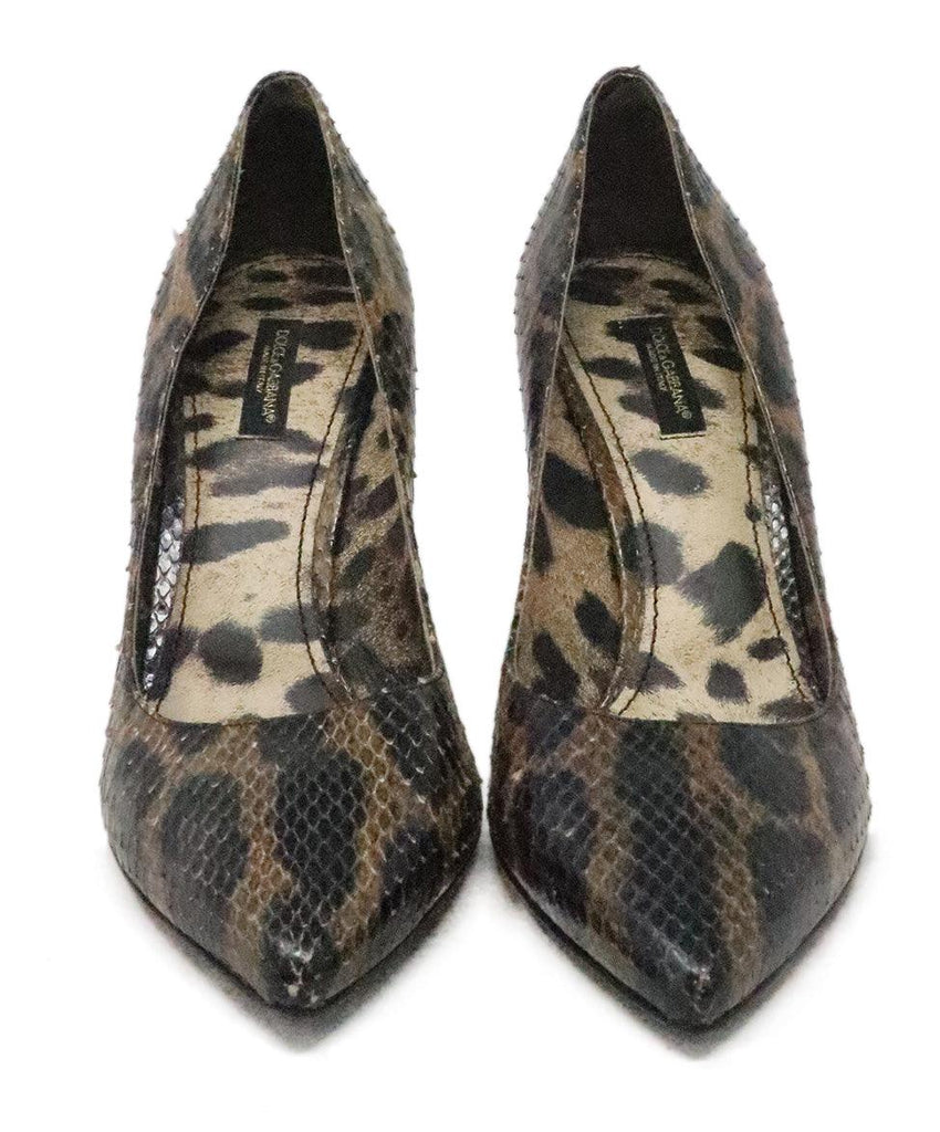 Dolce & Gabbana Leopard Print Snakeskin Heels 3