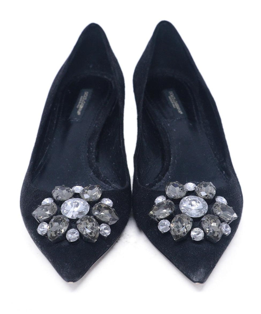 Dolce & Gabbana Black Suede Rhinestone Heels 3