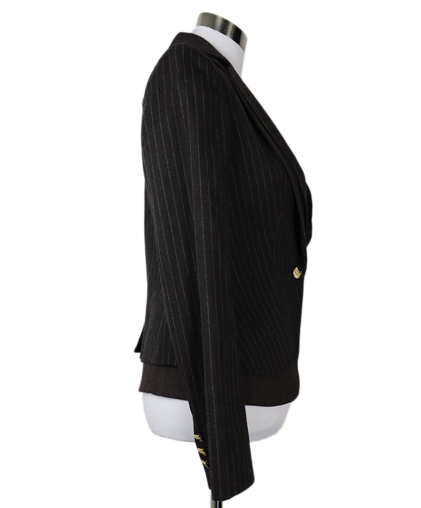 Dolce & Gabbana Brown Pinstripe Wool Blazer 1