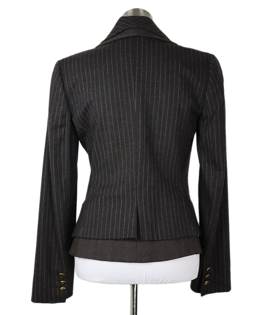 Dolce & Gabbana Brown Pinstripe Wool Blazer 2