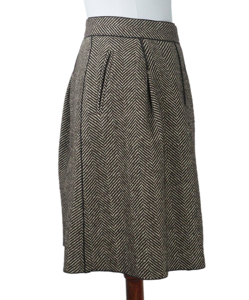 Dolce & Gabbana Brown Herringbone Skirt 1