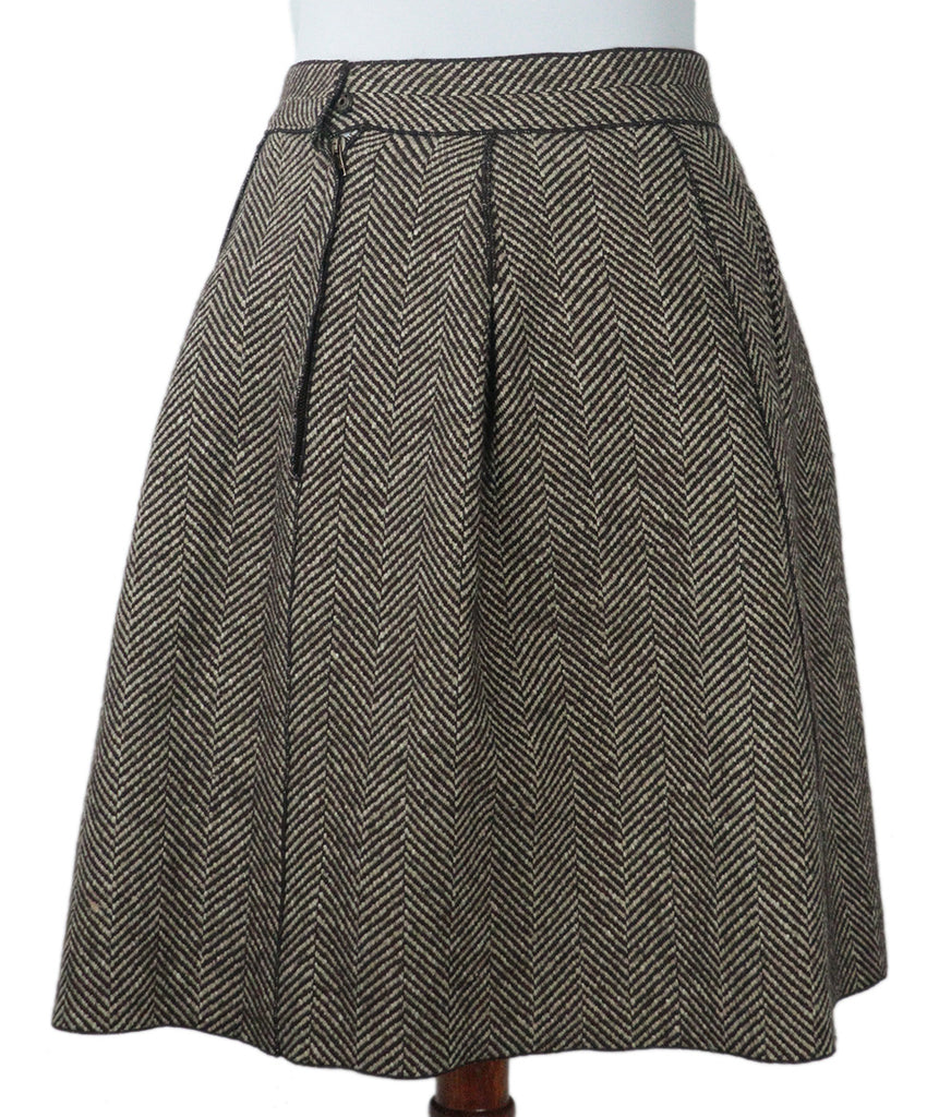 Dolce & Gabbana Brown Herringbone Skirt 2