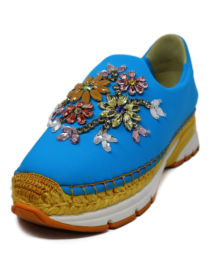 Dolce & Gabbana Blue Rhinestone Sneakers 