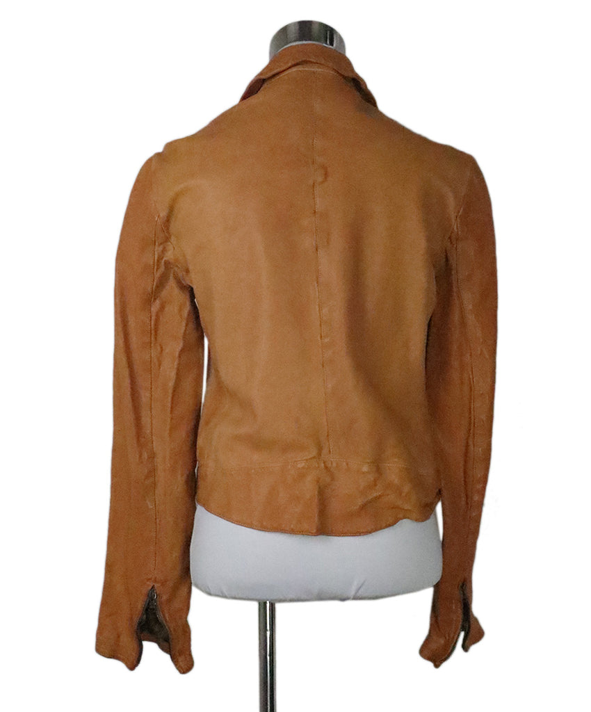 Dolce & Gabbana Orange Leather Jacket 2