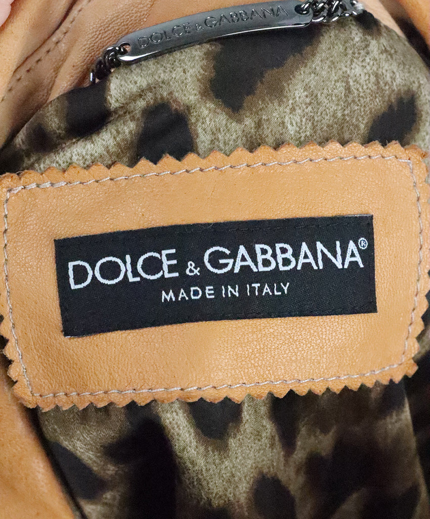 Dolce & Gabbana Orange Leather Jacket 3