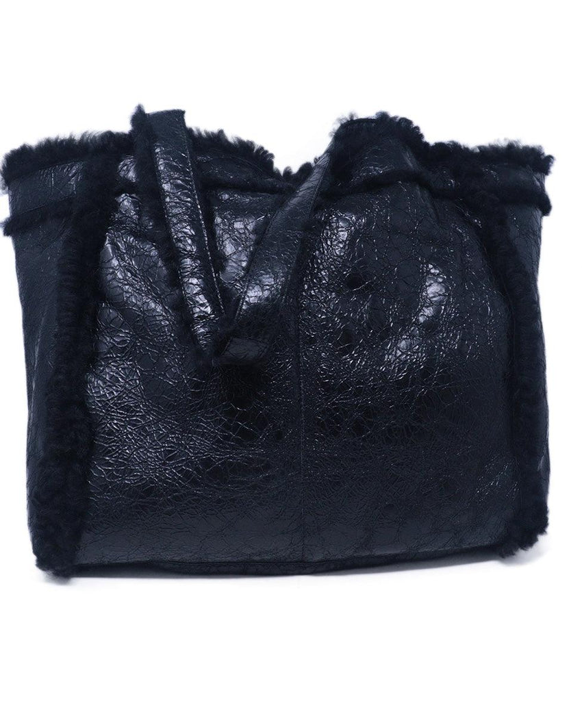 Dries Van Noten Black Leather Tote 