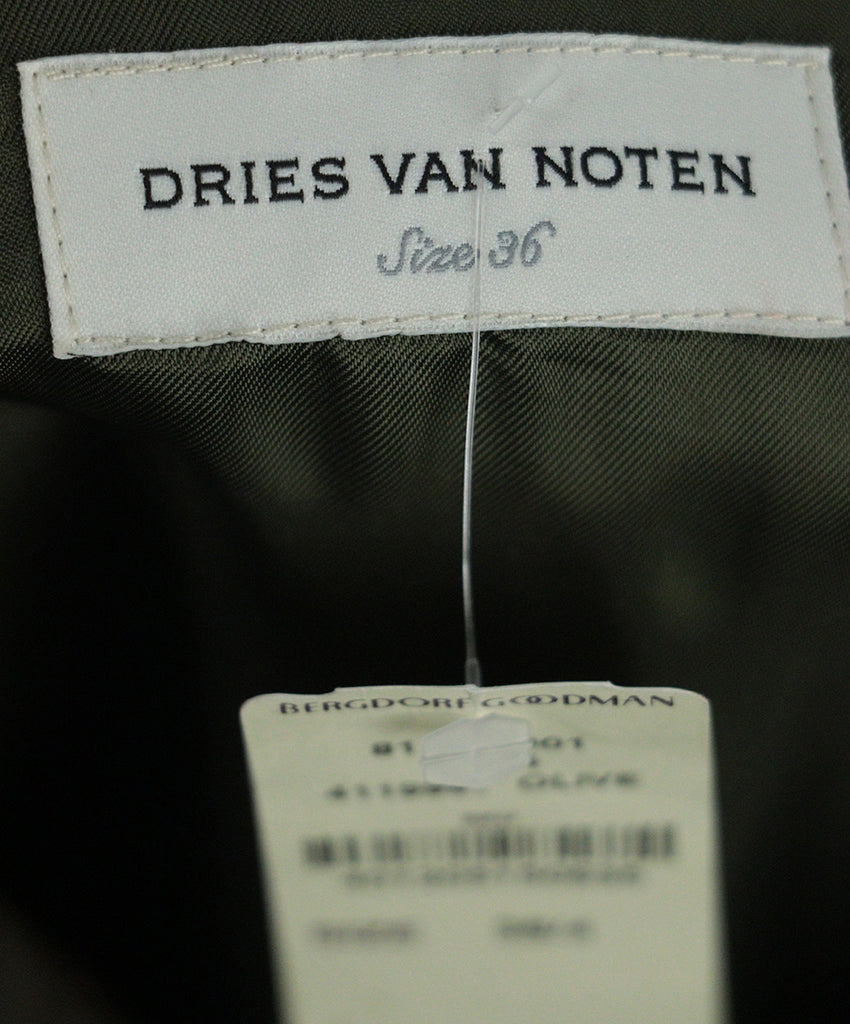 Dries Van Noten Olive Leather Tunic 3