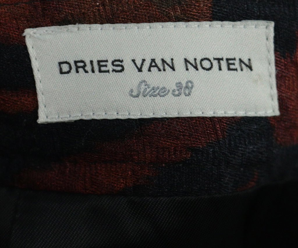 Dries Van Noten Rust & Black Print Skirt 3