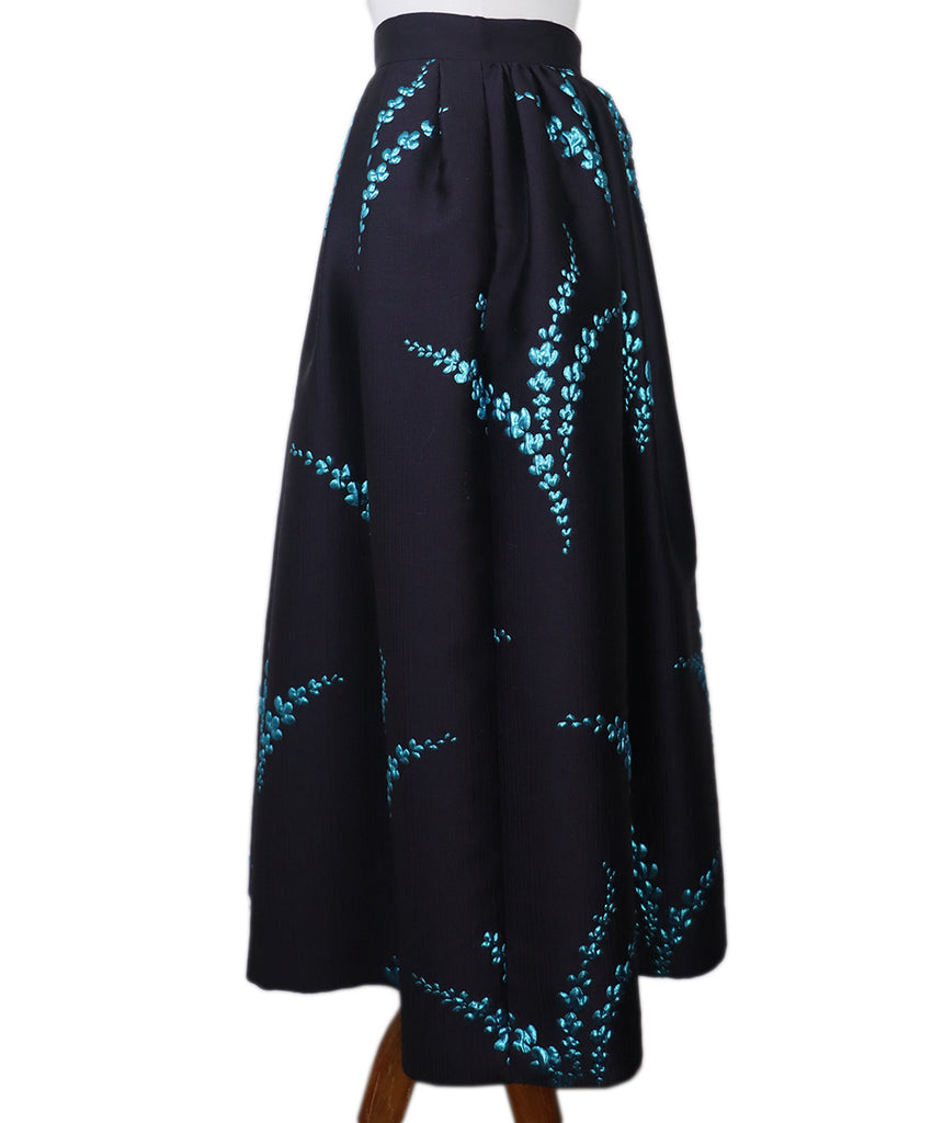 Dries Van Noten Purple & Teal Print Skirt 1