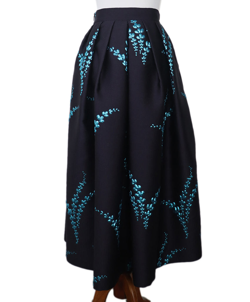 Dries Van Noten Purple & Teal Print Skirt 2