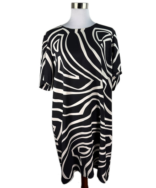 Emilio Pucci Black and White Silk Dress sz 12 l Michael's Luxury