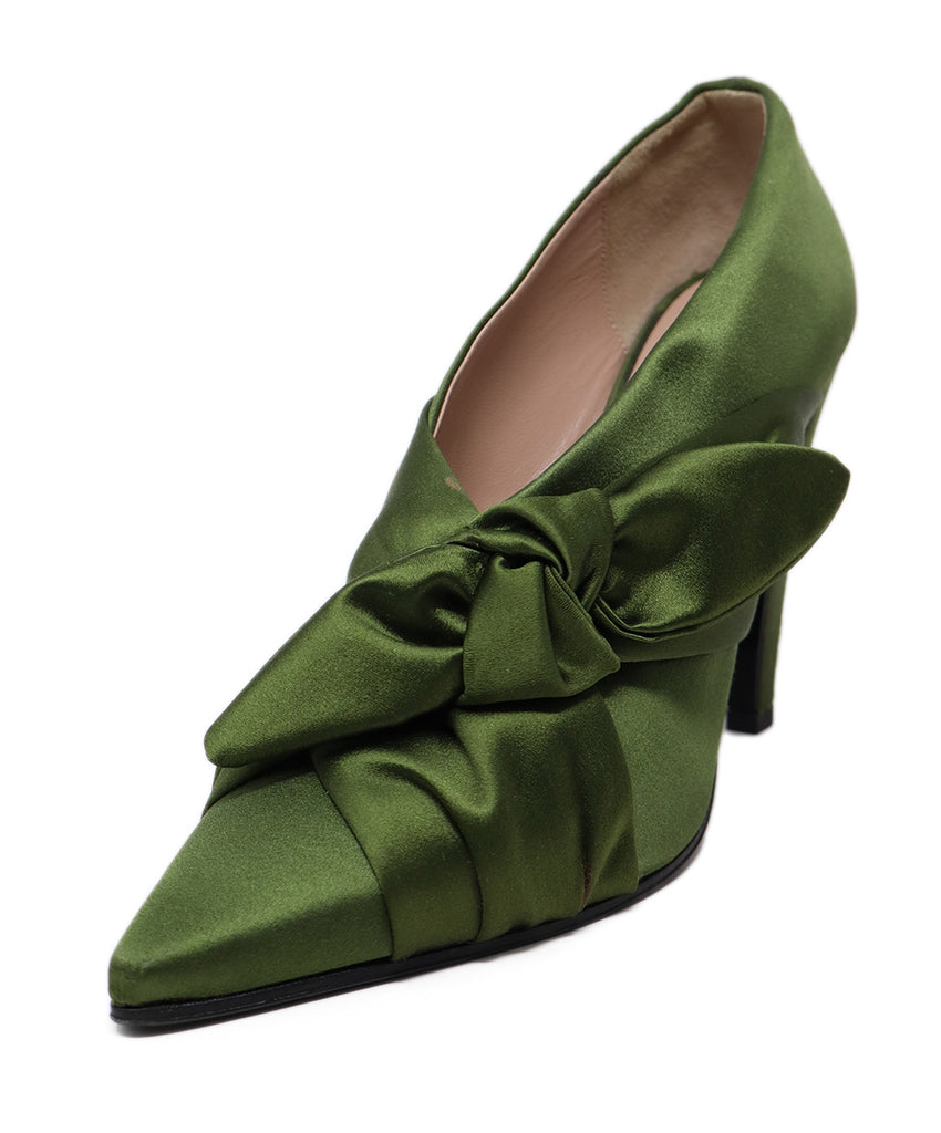 Emilio Pucci Olive Satin Heels 