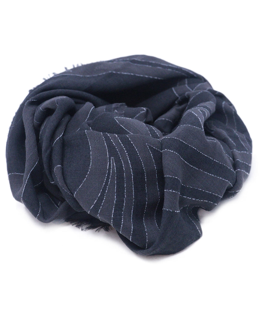 Emilio Pucci Grey & Black Print Wool Scarf 2