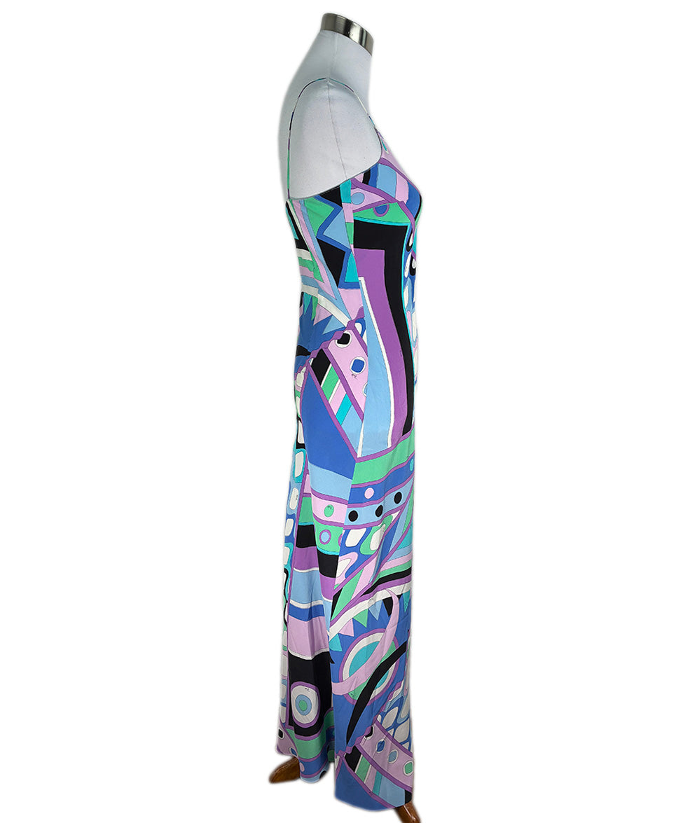 Multi / 10 Emilio Pucci Multi Print Silk Dress sz 10