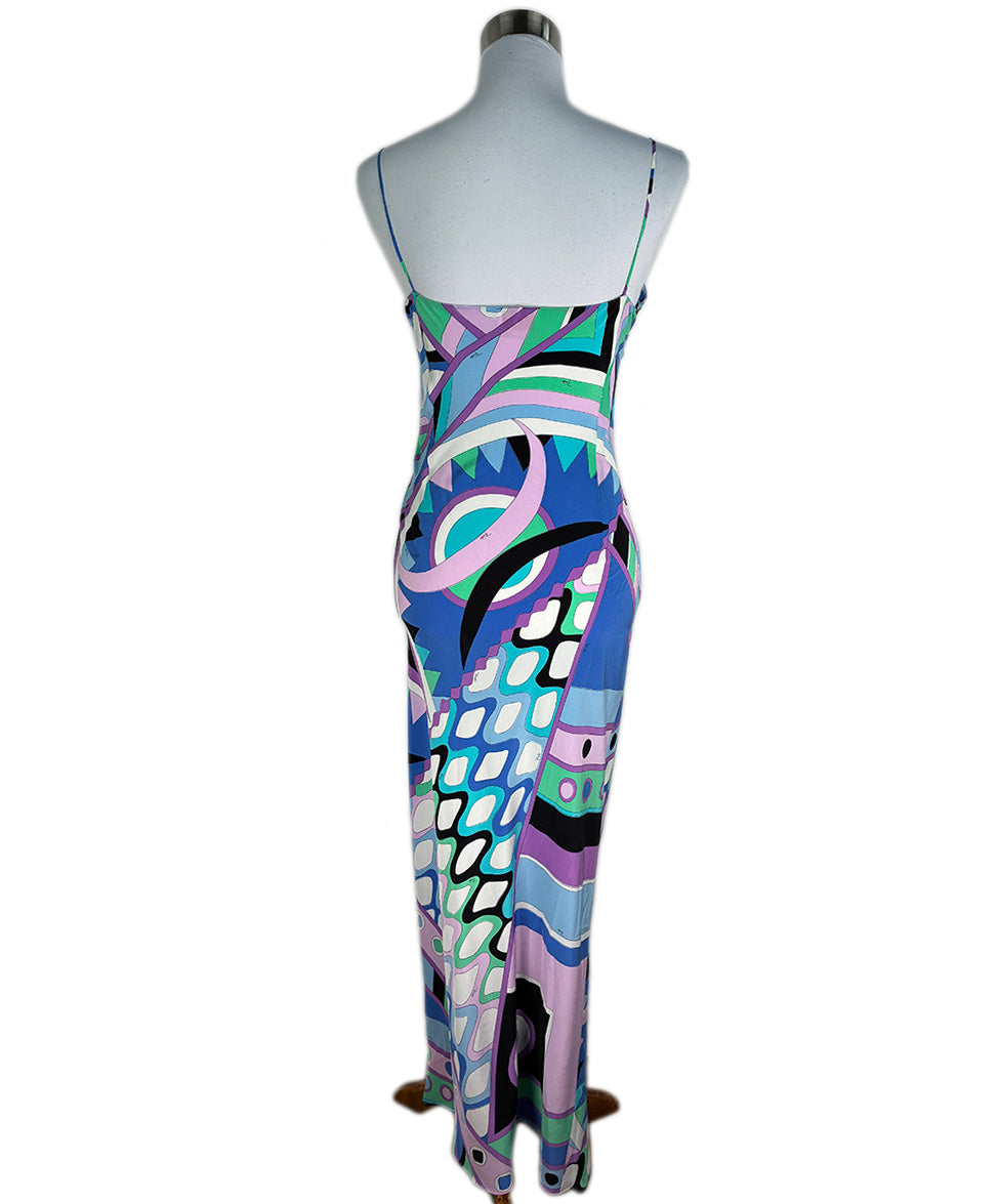 Emilio Pucci Multi Print Silk Dress sz 10