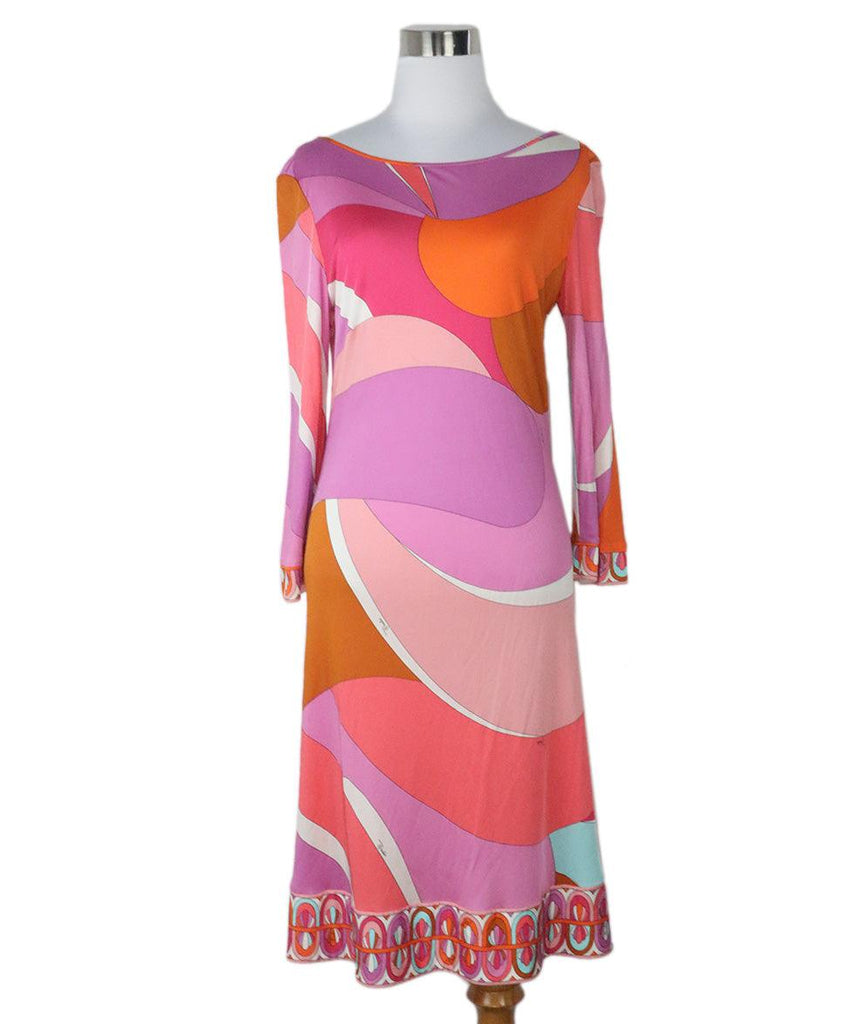 Emilio Pucci Pink Multicolored Jersey Dress 