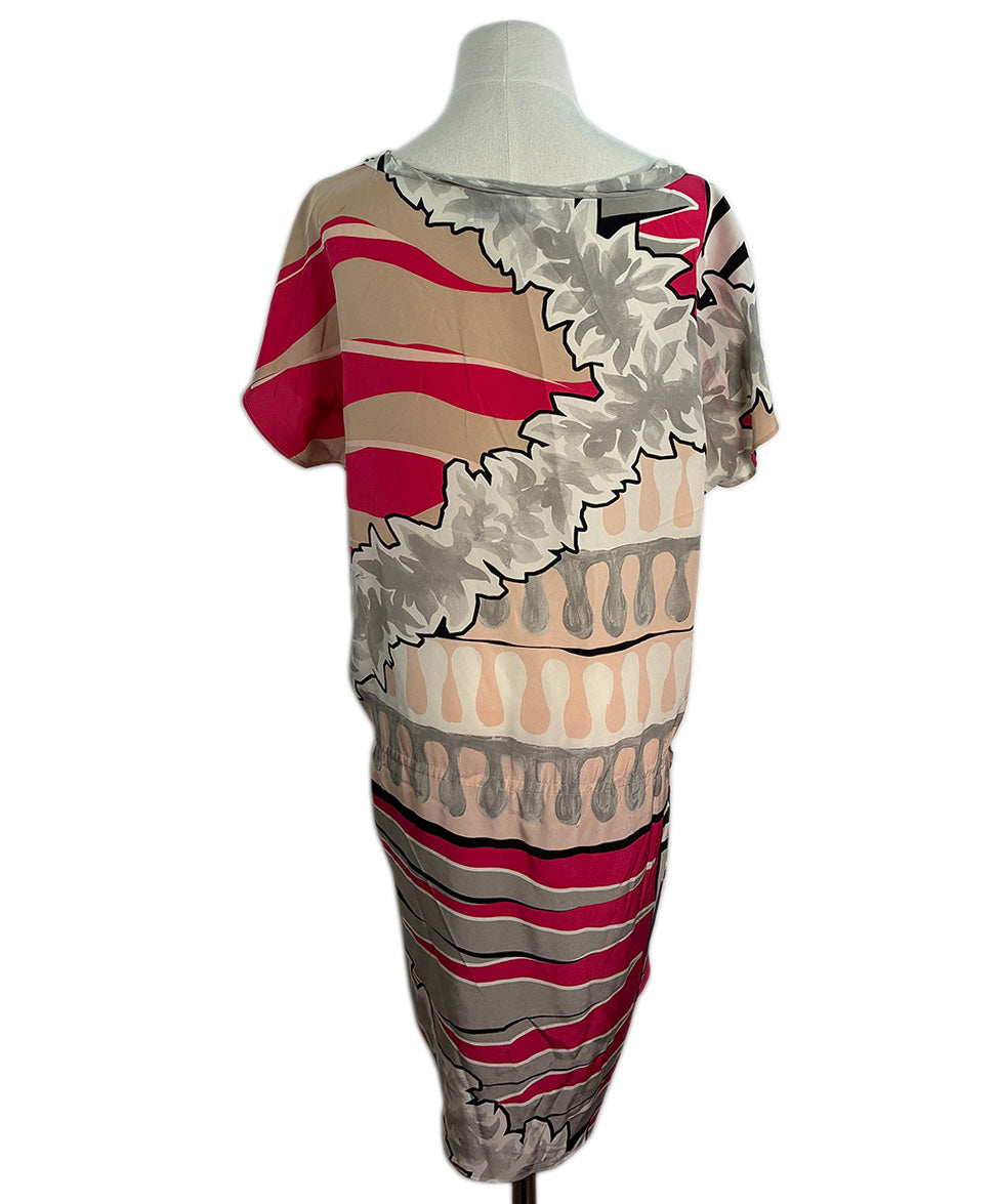 pucci pink dress Emilio Pucci Pink Grey White Silk Dress sz 4 l Michael's Luxury Consignment  – Michael's Consignment NYC
