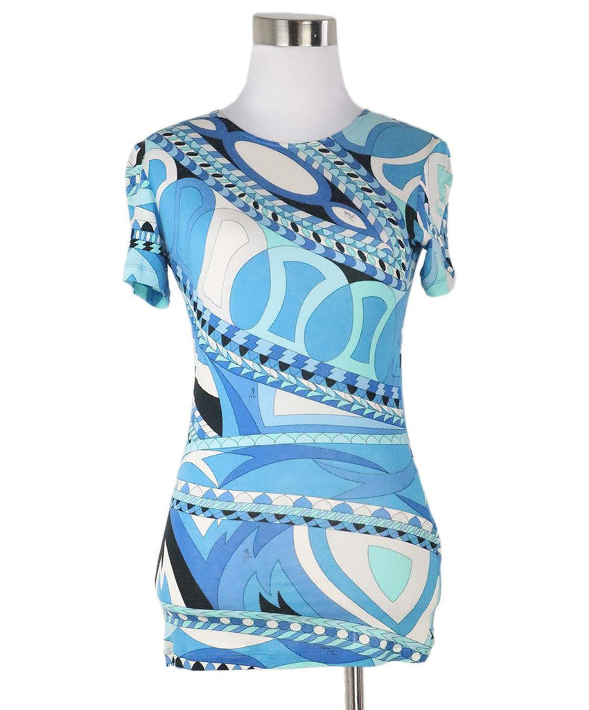 Emilio Pucci Blue & White Print Top 