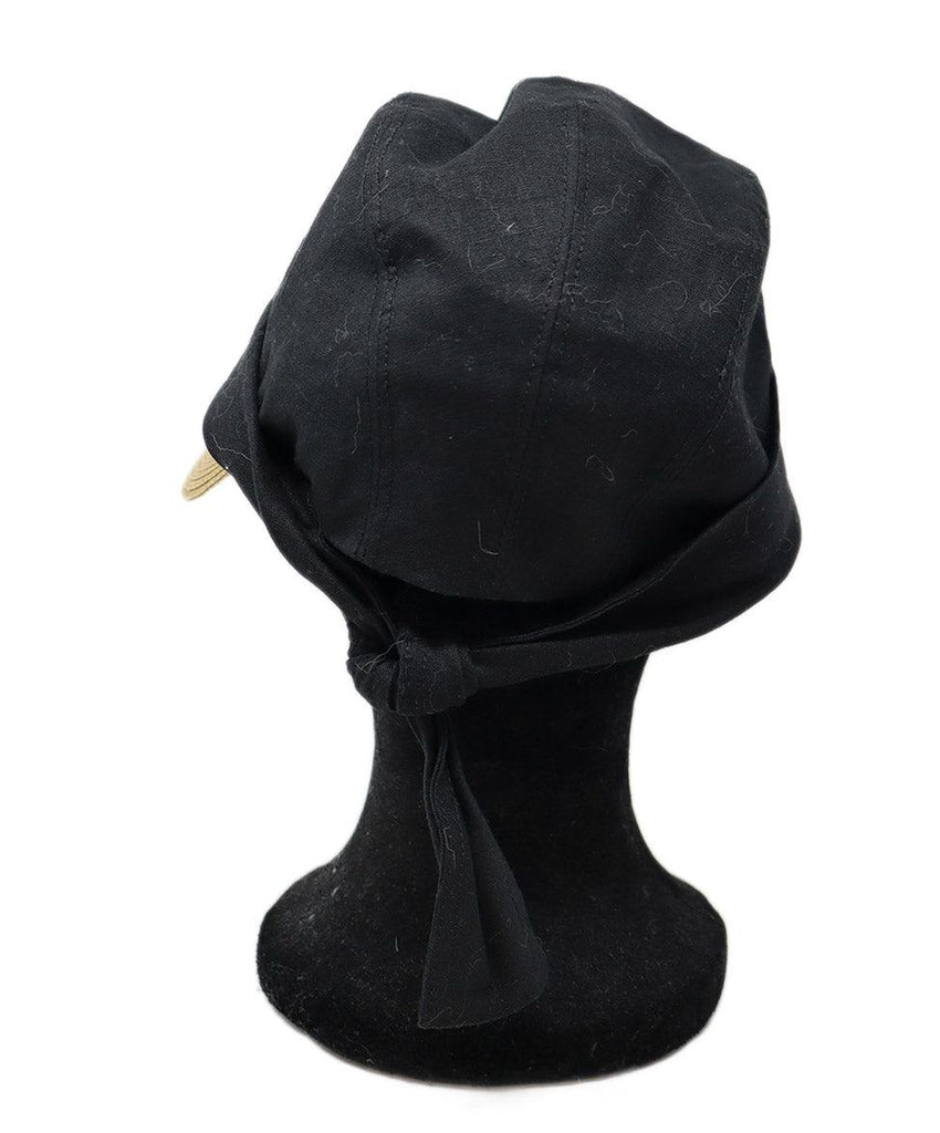 Eric Javits Black Cotton & Tan Raffia Hat 2