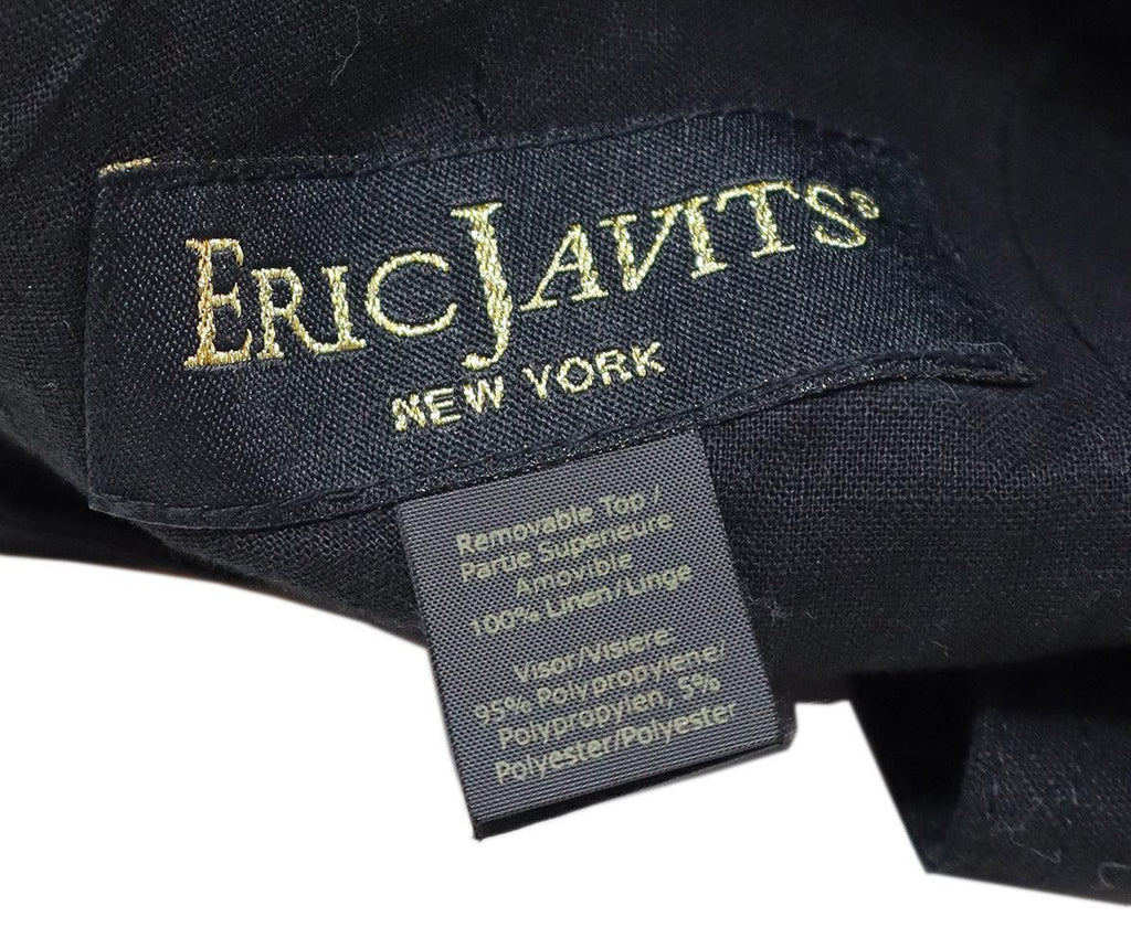 Eric Javits Black Cotton & Tan Raffia Hat 3