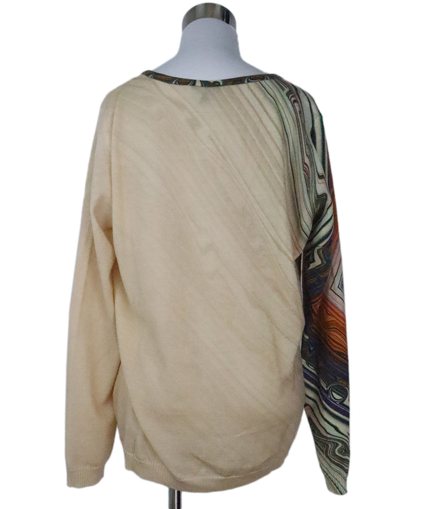 Escada Beige & Multi Print Wool Cardigan 2