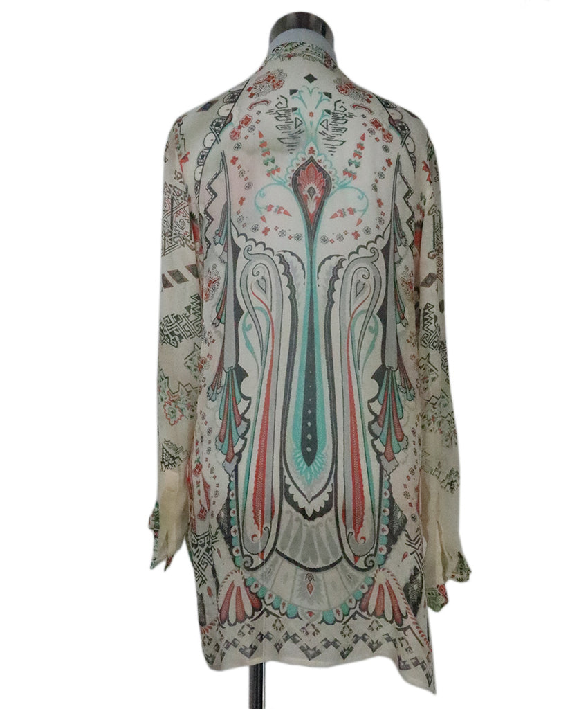 Etro White Print Silk Blouse 2