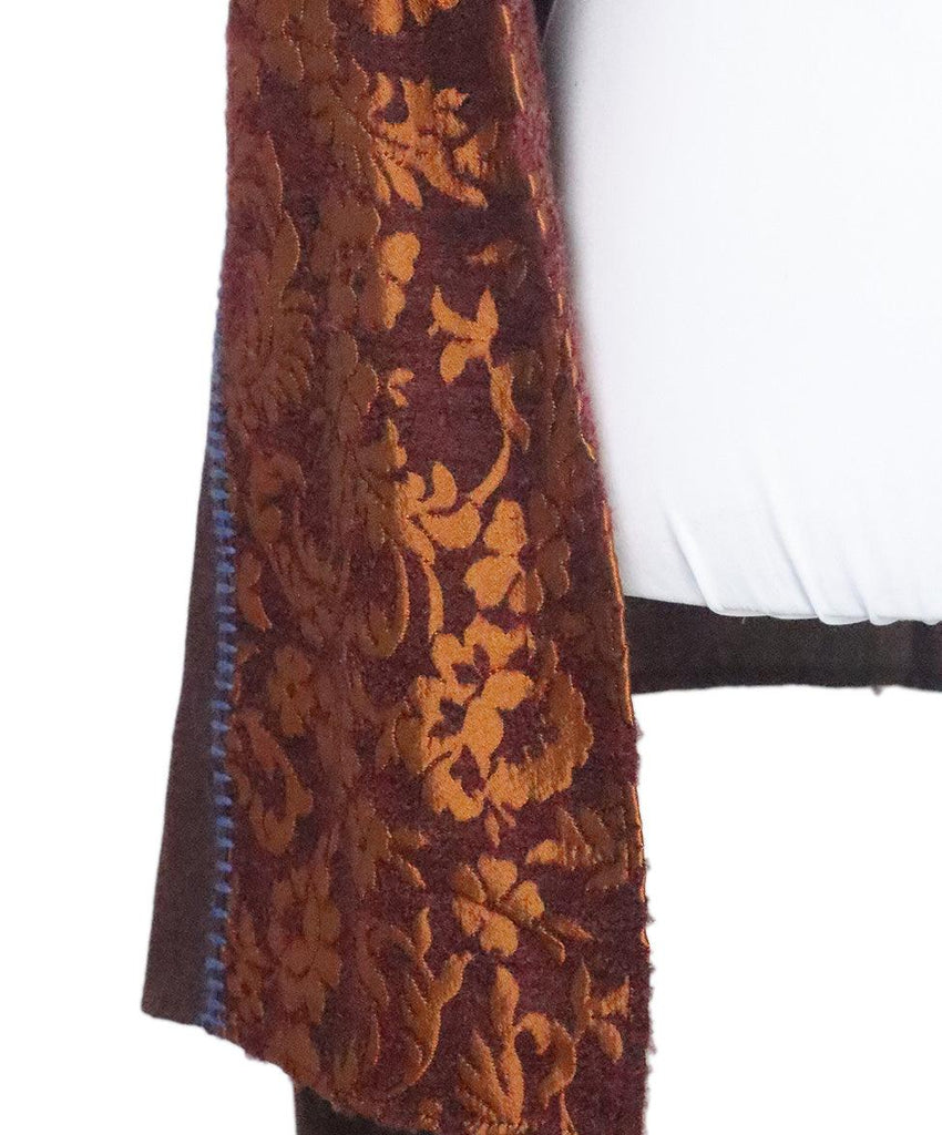 Etro Burgundy & Orange Floral Shawl 5